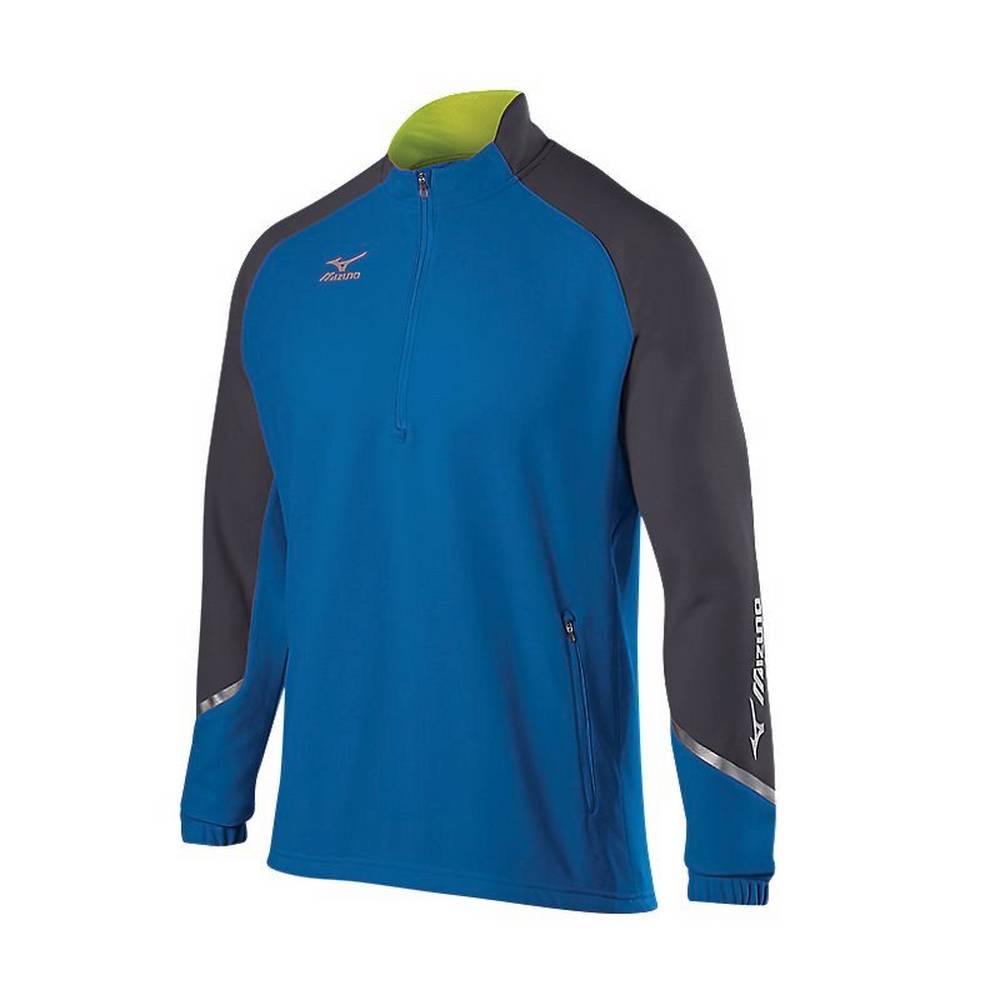 Moletom Mizuno Elite 1/2 Zip - Homem - Azul Marinho/Cinzentas - YHSPJ6014